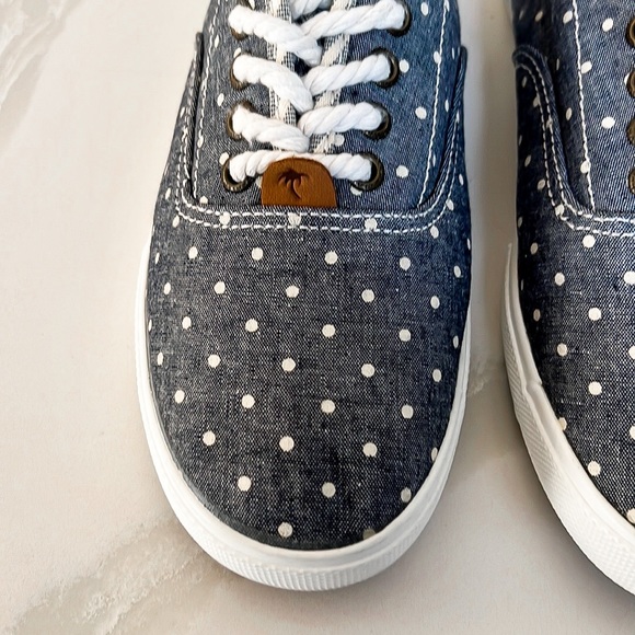 Margaritaville Blue and White Denim Polka Dot Lace Up Sneakers Sz 11 - Picture 7 of 13